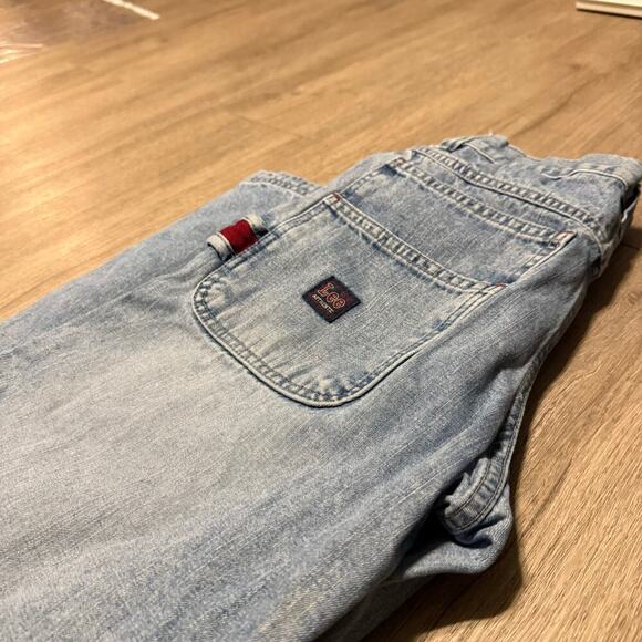 Vintage Lee Dungarees Carpenter Jeans 16R Light Wash 100% Cotton Relaxed Fit - Picture 1 of 16